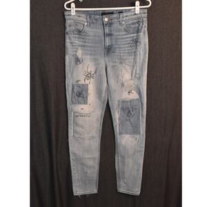 Lucky Brand Women's 10/30 (30x26 actual) Spider Personalized Denim Jeans Skinny